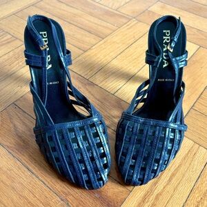 Vintage Prada Woven Cage Sandal Heels